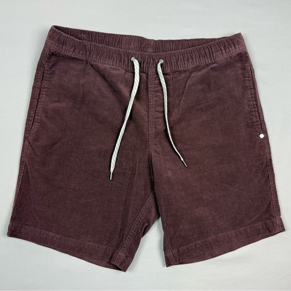 Vuori Mens Corudroy Optimist Shorts Sz Large Burgundy Drawstring B7 - Picture 1 of 8